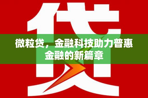 康县微粒贷，金融科技助力普惠金融的新篇章