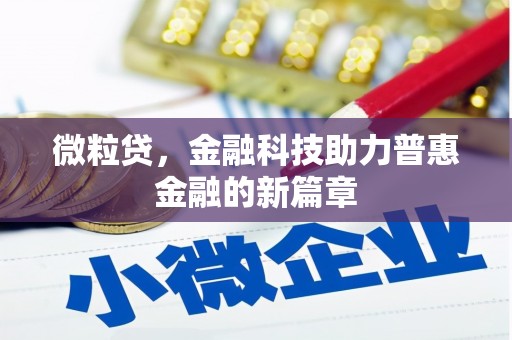 康县微粒贷，金融科技助力普惠金融的新篇章