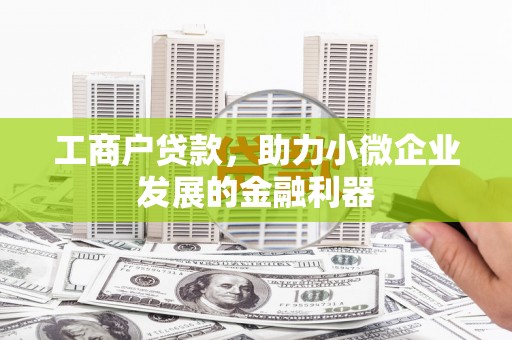 康县工商户贷款，助力小微企业发展的金融利器