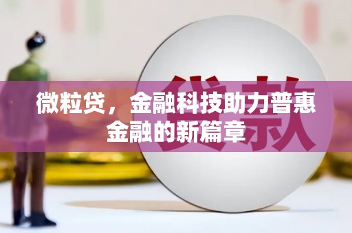 康县微粒贷，金融科技助力普惠金融的新篇章