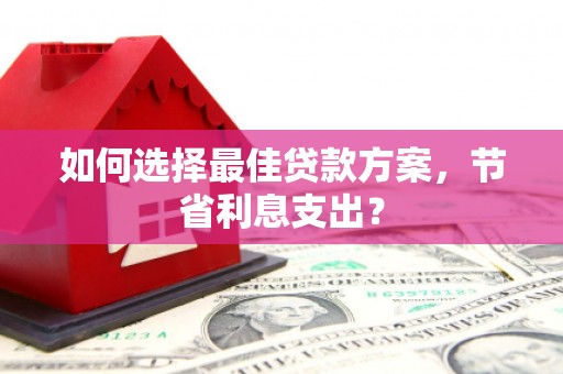 康县如何选择最佳贷款方案，节省利息支出？