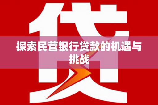 康县探索民营银行贷款的机遇与挑战