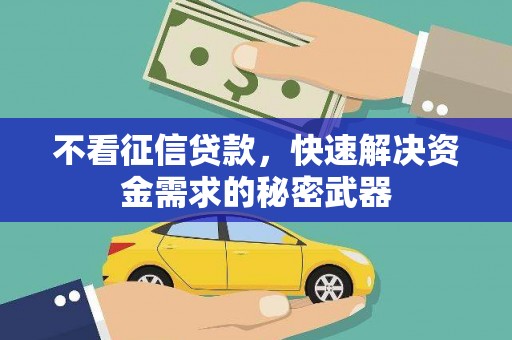 康县不看征信贷款，快速解决资金需求的秘密武器