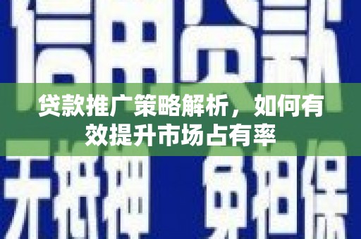 康县贷款推广策略解析，如何有效提升市场占有率