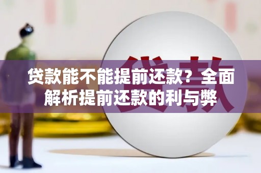 康县贷款能不能提前还款？全面解析提前还款的利与弊