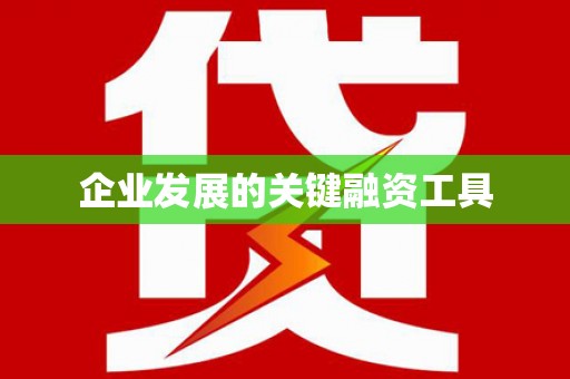 康县企业发展的关键融资工具