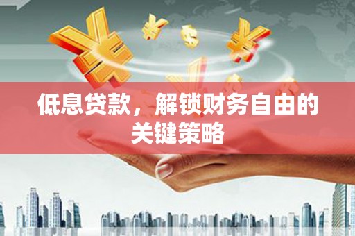 康县低息贷款，解锁财务自由的关键策略