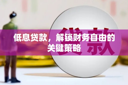 康县低息贷款，解锁财务自由的关键策略