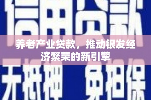 康县养老产业贷款，推动银发经济繁荣的新引擎