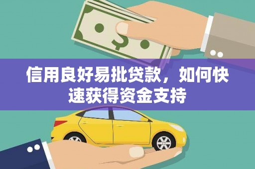 康县信用良好易批贷款，如何快速获得资金支持