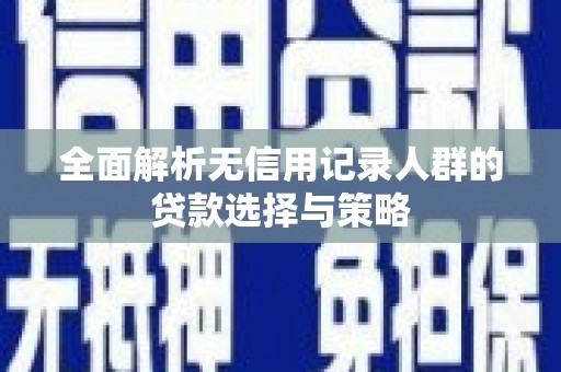 康县全面解析无信用记录人群的贷款选择与策略