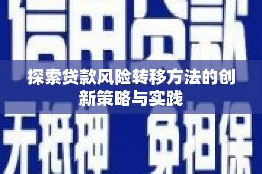 康县探索贷款风险转移方法的创新策略与实践